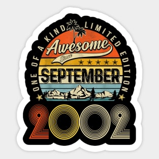 Awesome Since September 2002 Vintage 21st Birthday Sticker